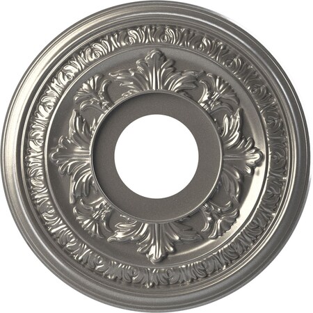Ekena Millwork Baltimore Thermoformed PVC Ceiling Medallion Fits Canopies up to 5 1/4-in., Aged Dark Steel CMP13BACST